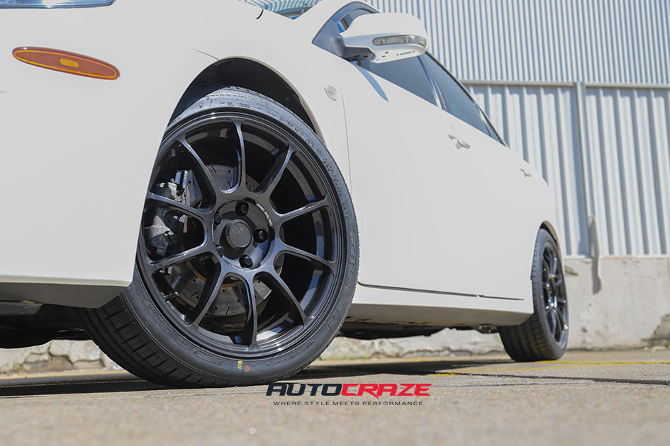 White Mazda 6 King Raijin wheels front fitment shot Gallery September 2019