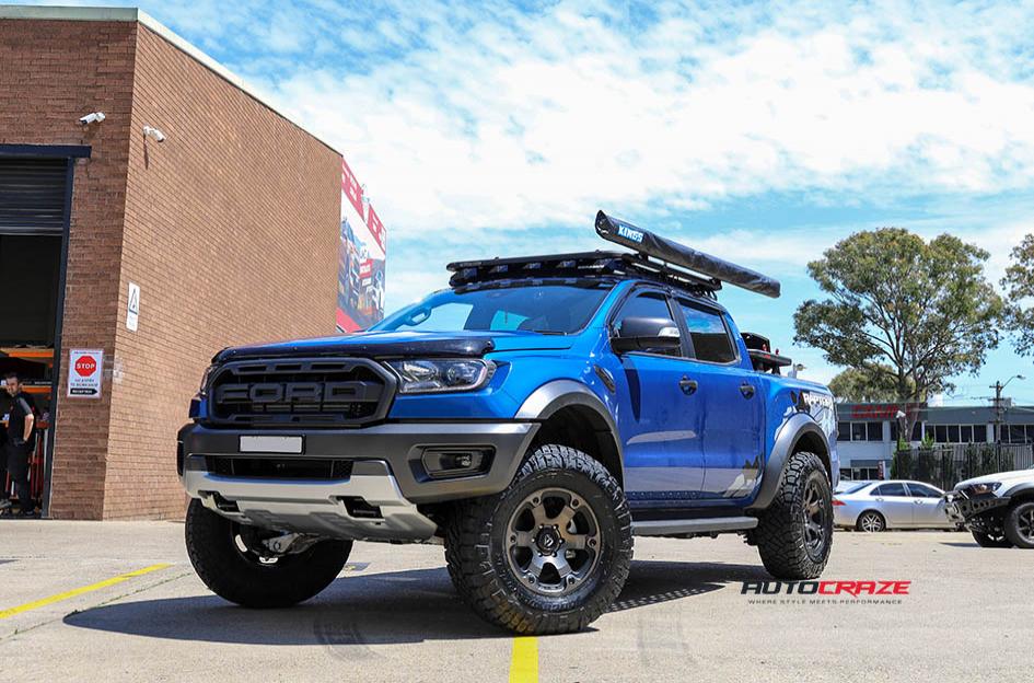 FORD RANGER RAPTOR BEAST BLACK MACHINED WITH DARK TINT 